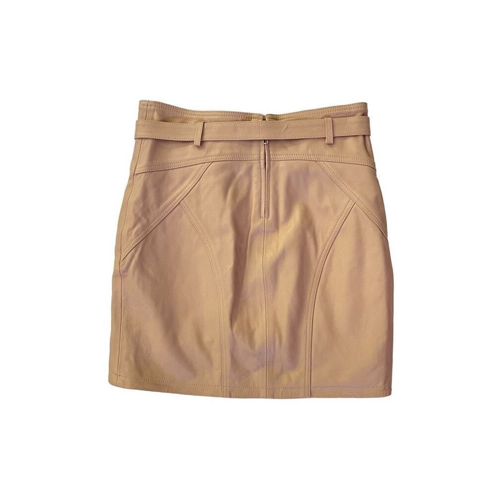 Camila Coelho Luci‎ Leather Mini Skirt in Nude - Picture 6 of 12